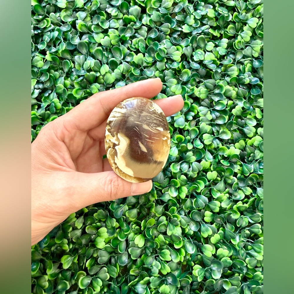 Blue Amber Palmstone from Indonesia - Picture 3 of 5